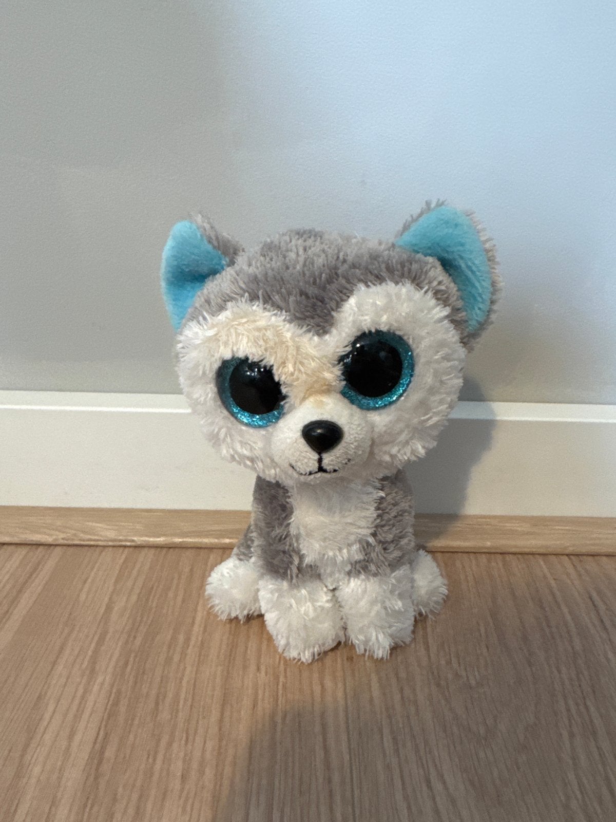 Ty Beanie Boo Husky knuffel - Grijs/Wit/Blauw, Ophalen, Grijs, Hond, Zo goed als nieuw