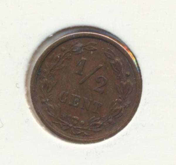 Nederland Halve Cent 1900 Wilhelmina, Postzegels en Munten, Munten | Nederland, Losse munt, Overige waardes, Koningin Wilhelmina