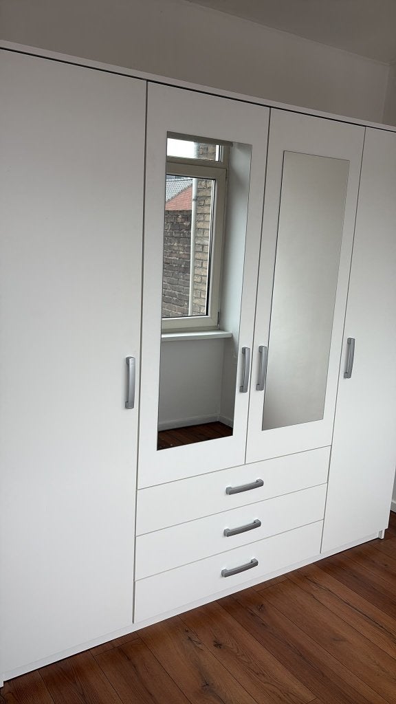 Ruime Kledingkast met Spiegels & Lades (200x200 cm) - Wit, Ophalen, Gebruikt, 200 cm of meer, 200 cm of meer