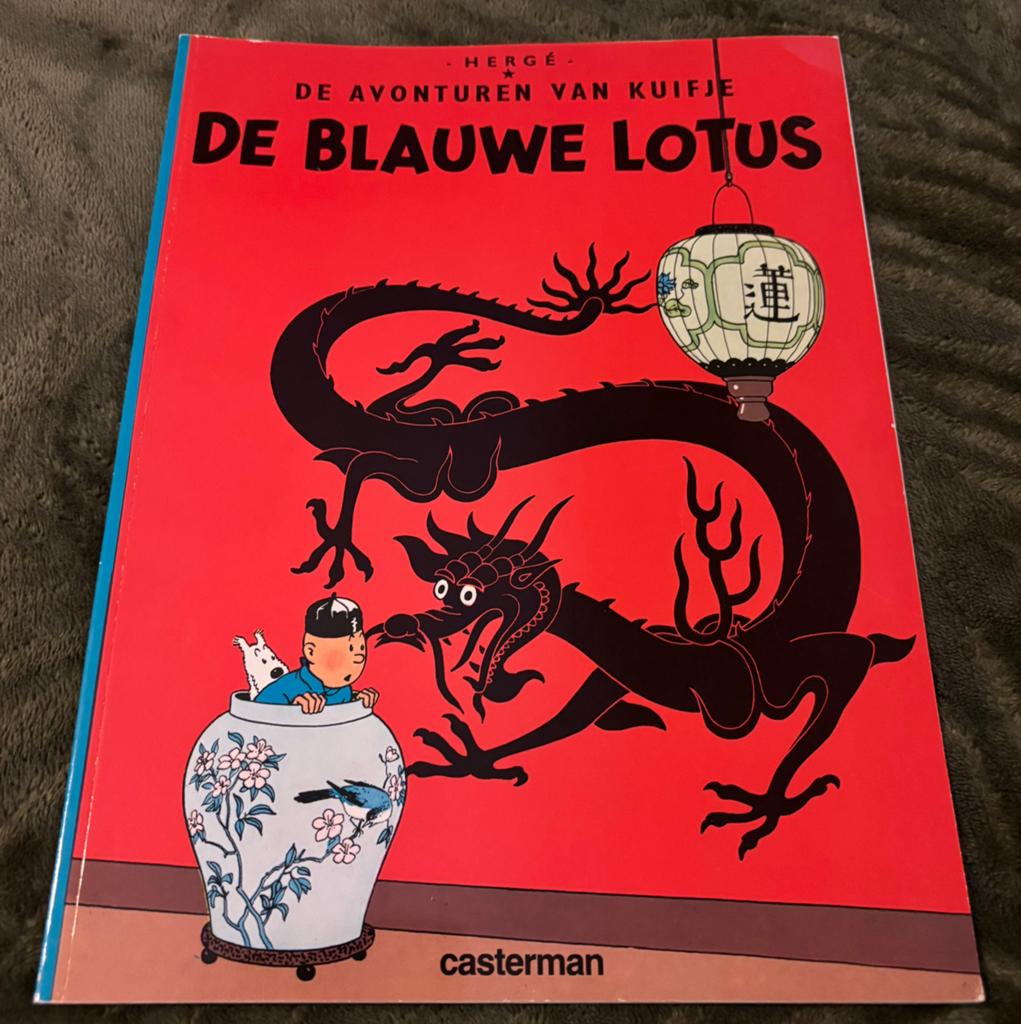 De avonturen van Kuifje strip: De Blauwe Lotus, Boeken, Eén stripboek, Ophalen of Verzenden, Zo goed als nieuw