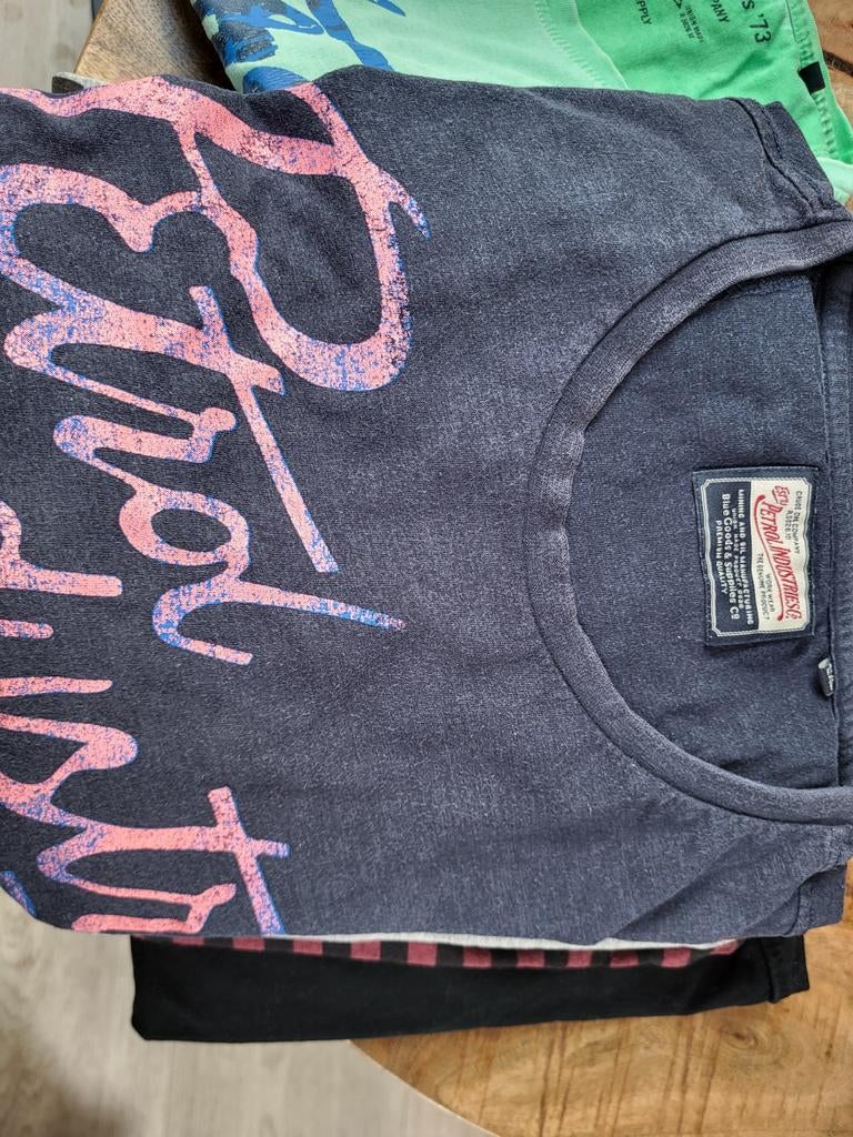 Petrol Industries T-shirt donkerblauw met roze letters XXL, Ophalen