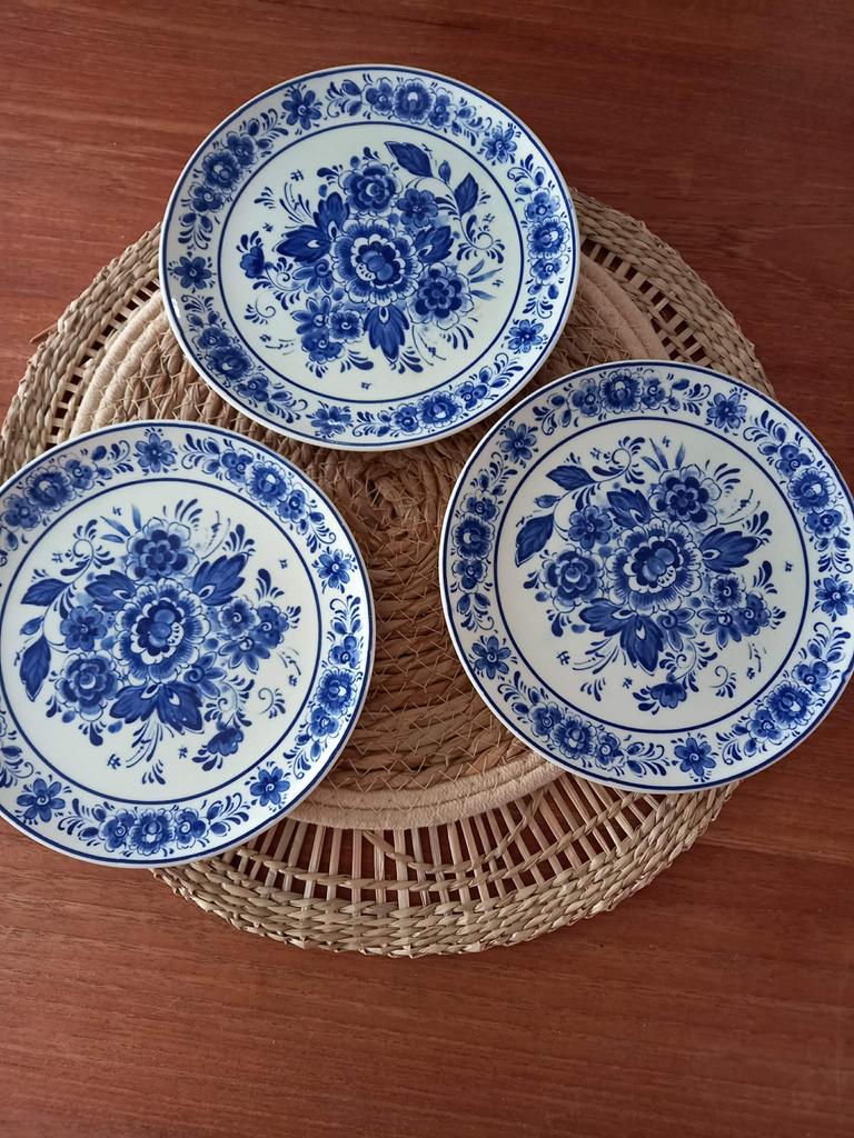 Set van 3 Royal Blue Handwerk Delfts Blauw wandborden, Ophalen