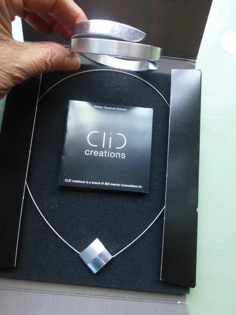 CLIC Creations Armband en Collier mat en glans Alluminium, Verzenden, Nieuw, Zilver, Overige materialen