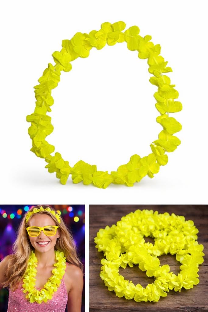 Hawaï Slinger Geel - Feestelijke Bloemenketting, Hobby en Vrije tijd, Verzenden, Nieuw, Feestartikel, Overige