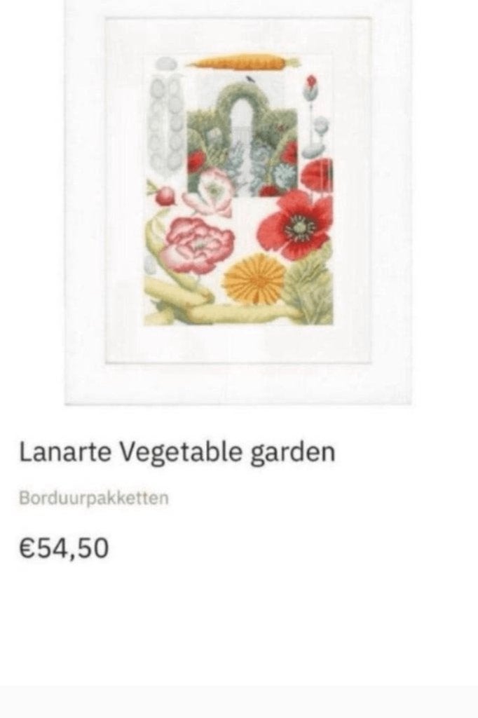 BORDUURPAKKET LANARTE M. BASTIN VEGETABLE GARDEN, Verzenden, Nieuw, Handborduren, Borduurpakket