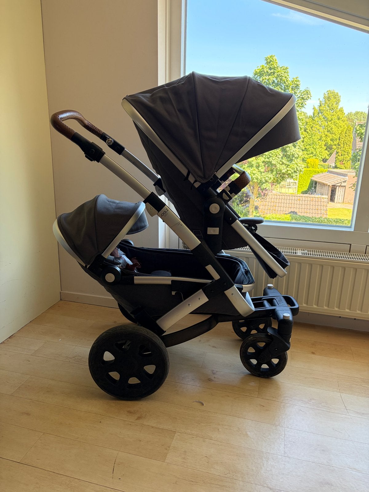 Complete Joolz Geo 2 Duo kinderwagen – grijs, Duowagen, Zo goed als nieuw, Combiwagen, Ophalen