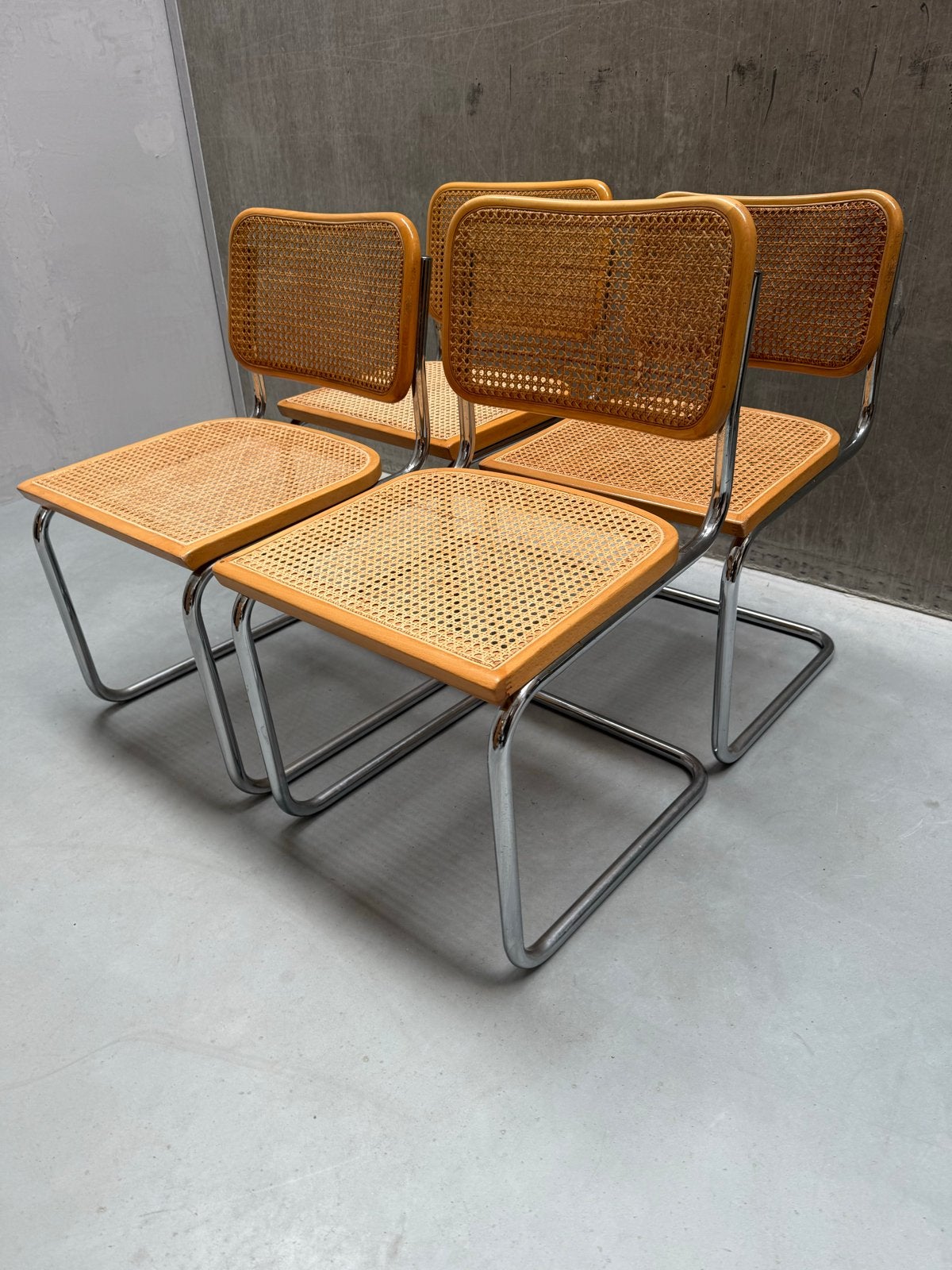 4 Midcentury B32 Cidue Cesca stoelen van Marcel Breuer 1970s, Ophalen of Verzenden, X, X, X