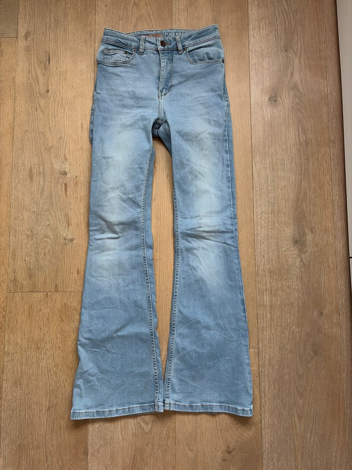 Kuyichi Pure Denim flared jeans maat 26/30, Ophalen of Verzenden, Zo goed als nieuw, Blauw, W27 (confectie 34) of kleiner