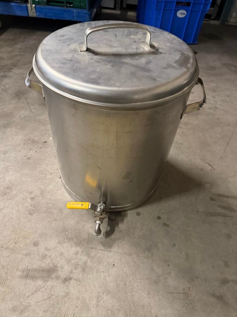 Grote RVS Voorraadpot met Tapkraan - Gebruikt, Ophalen, Zo goed als nieuw