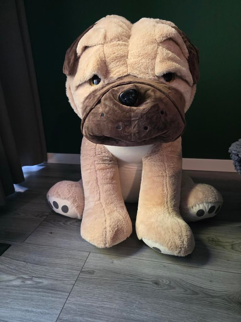 XXL Mopshond Knuffel - 90 cm - Zo goed als nieuw, Ophalen of Verzenden