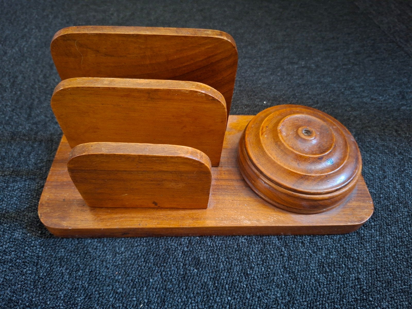 Vintage houten bureau-organizer met pennenhouder, Antiek en Kunst, Antiek | Kantoor en Zakelijk, Ophalen