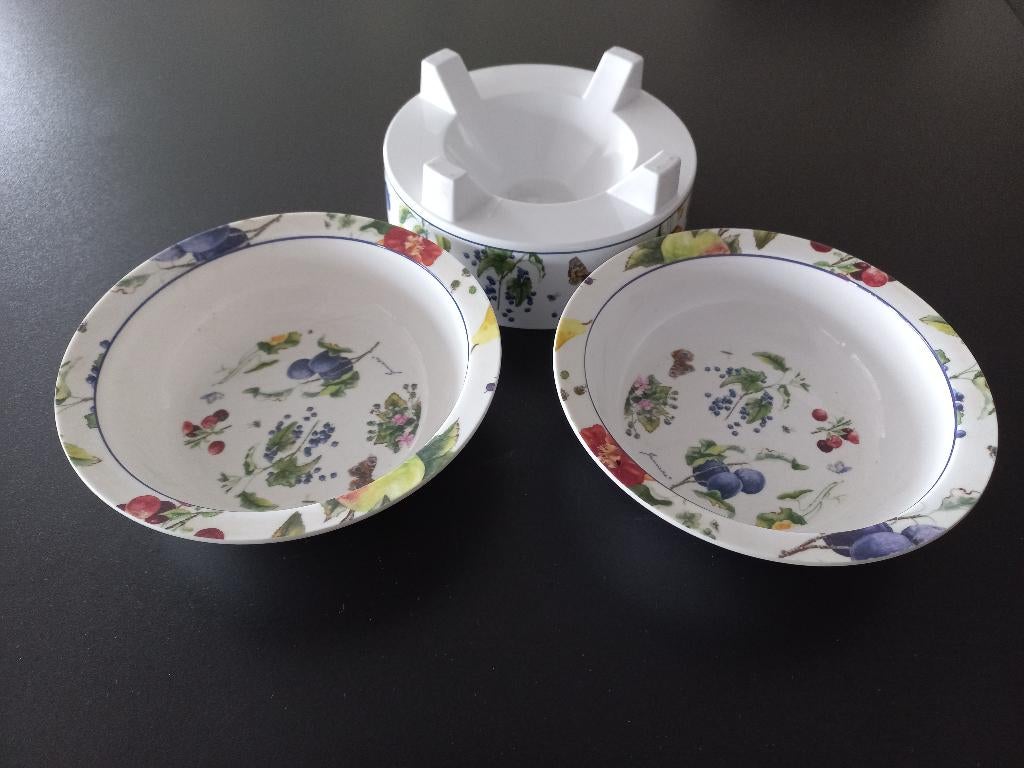 2 Mepal pap borden en onderkant van windlicht, Caravans en Kamperen, Kampeeraccessoires, Ophalen of Verzenden