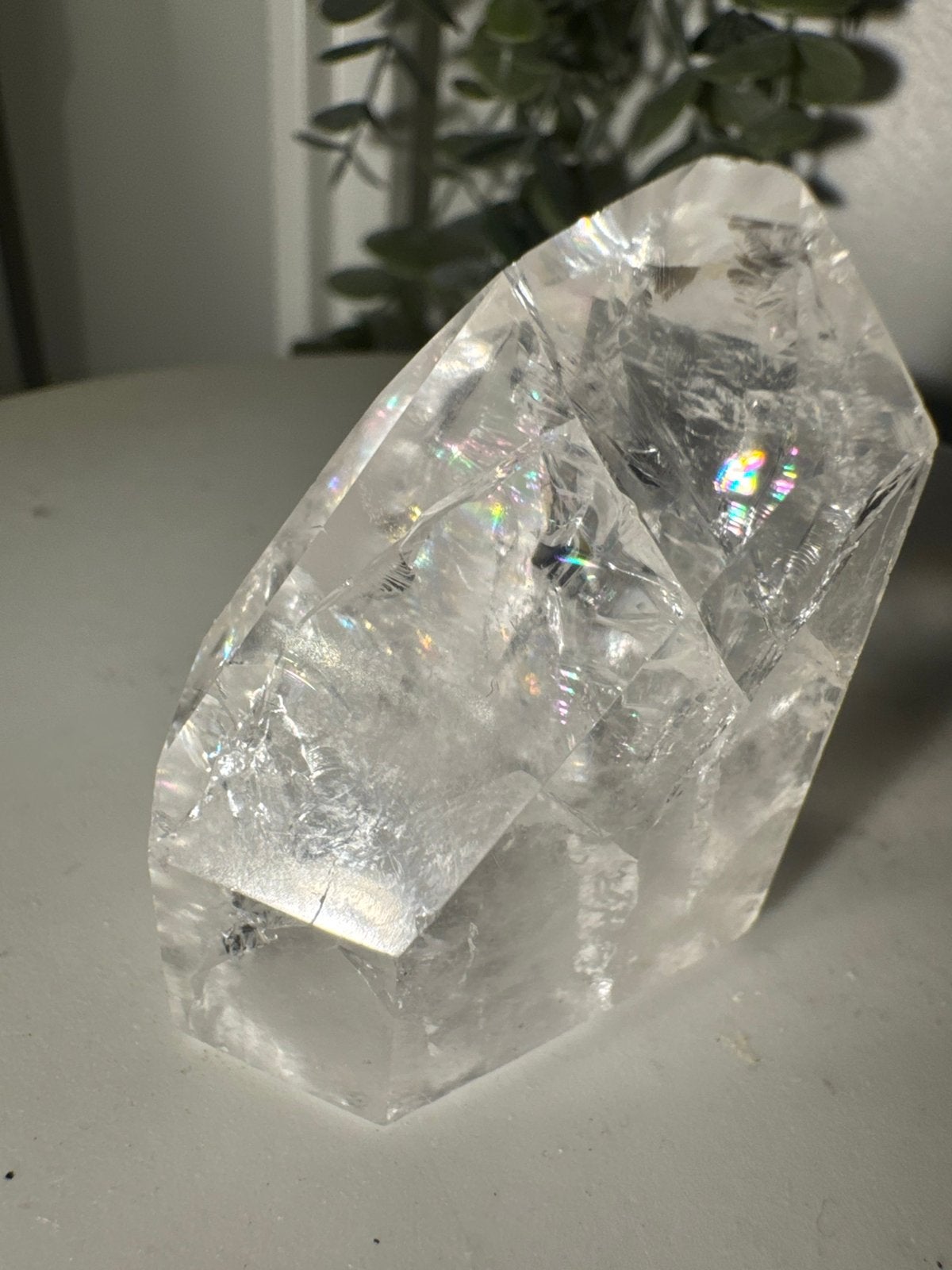 Bergkristal punt fire ice, Ophalen of Verzenden, Mineraal
