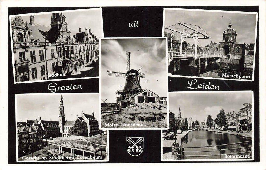 Groeten uit Leiden, Ophalen of Verzenden, 1960 tot 1980, Gelopen, Zuid-Holland