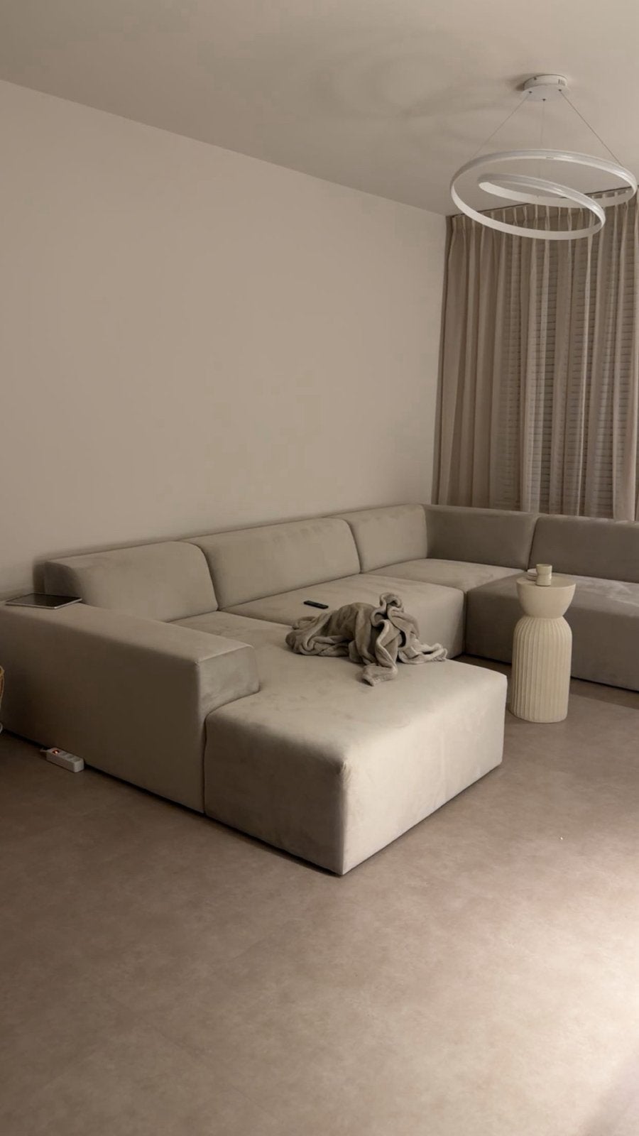Bank beige, Ophalen, 150 cm of meer, Vierpersoons of meer
