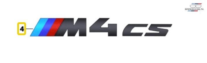 Embleem sierschrift achterklep M4 CS  BMW 4 serie F82 M4 CS, -, -, Nieuw, Ophalen of Verzenden