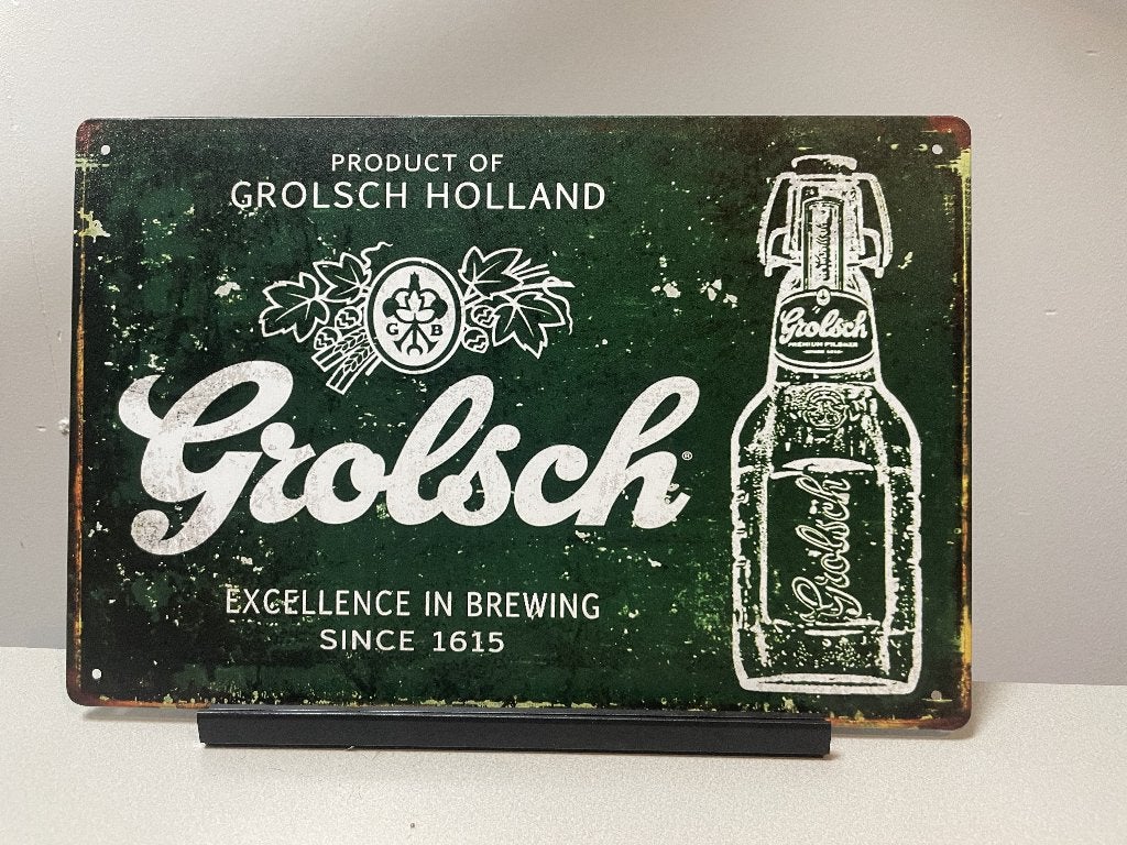 Grolsch metalen reclamebord / wandbord (Old Look), Ophalen of Verzenden, Nieuw, Reclamebord, Plaat of Schild, Grolsch