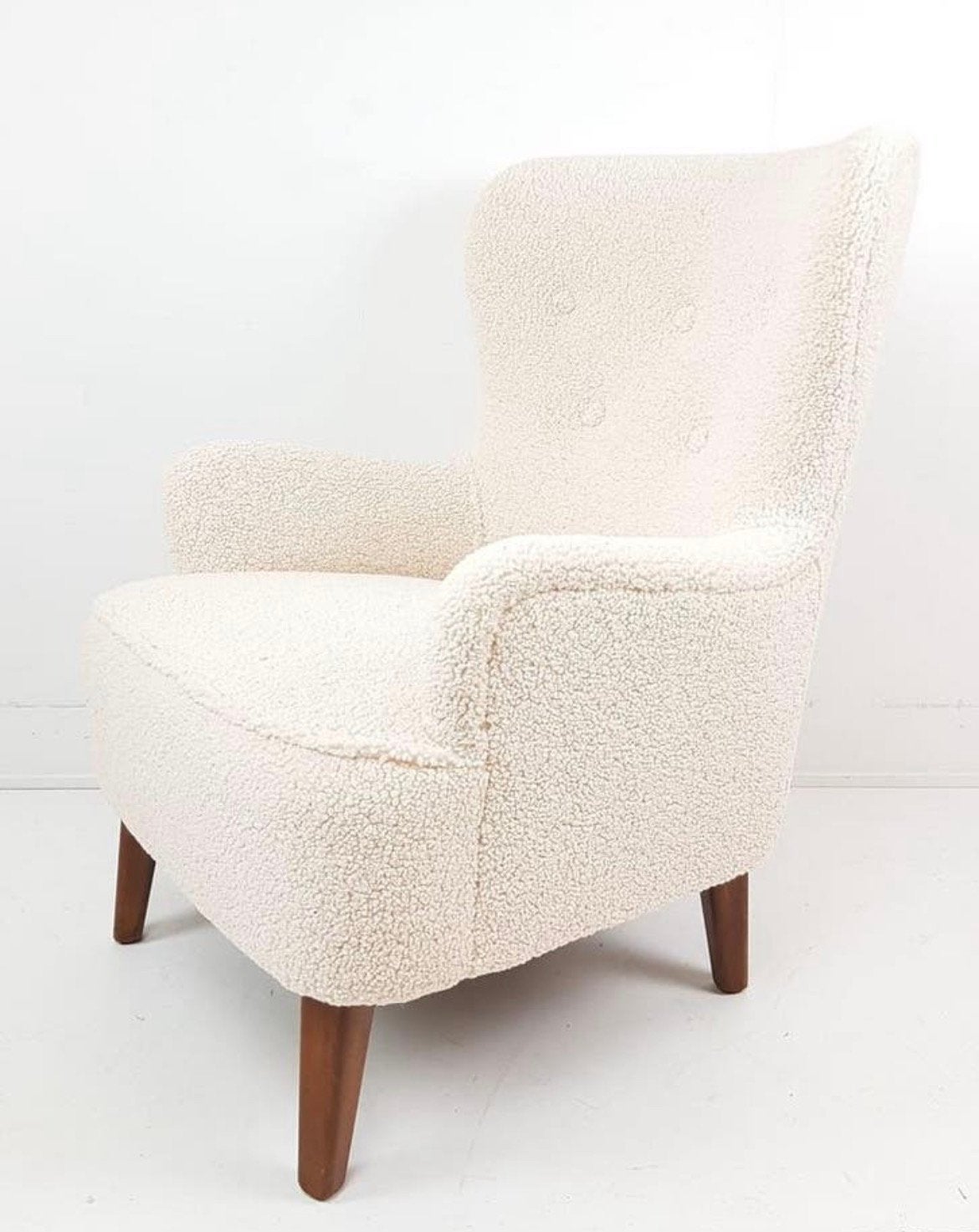 Vintage Artifort Theo Ruth heren fauteuil teddy nieuwe stof, Minder dan 50 cm, -, -, 75 tot 100 cm