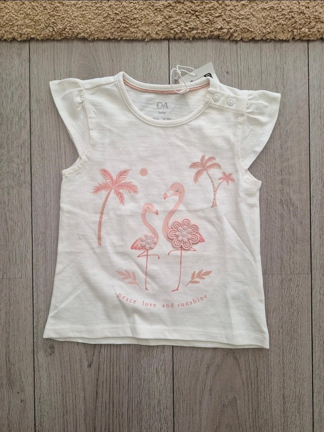 Nieuwe shirt met flamingos maat 86 C&A, C&A, Meisje, Nieuw, Ophalen of Verzenden