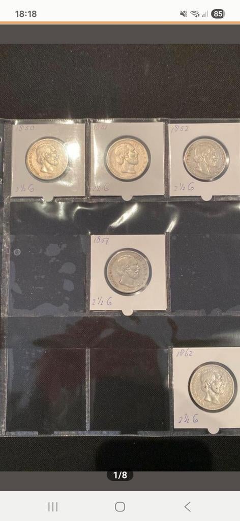 Zilveren rijksdaalders willem 3, Postzegels en Munten, Munten | Nederland, Ophalen of Verzenden, Koning Willem III, 2½ gulden