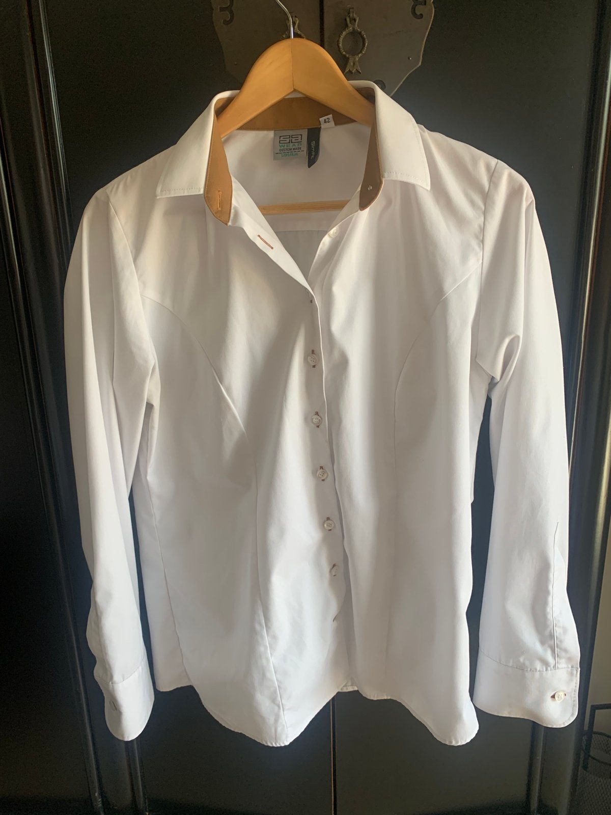 Blouse SA Wear mt 42 (2x) voor horeca opleiding Rooi Pannen, Ophalen of Verzenden, Zo goed als nieuw, Maat 42/44 (L), Wit