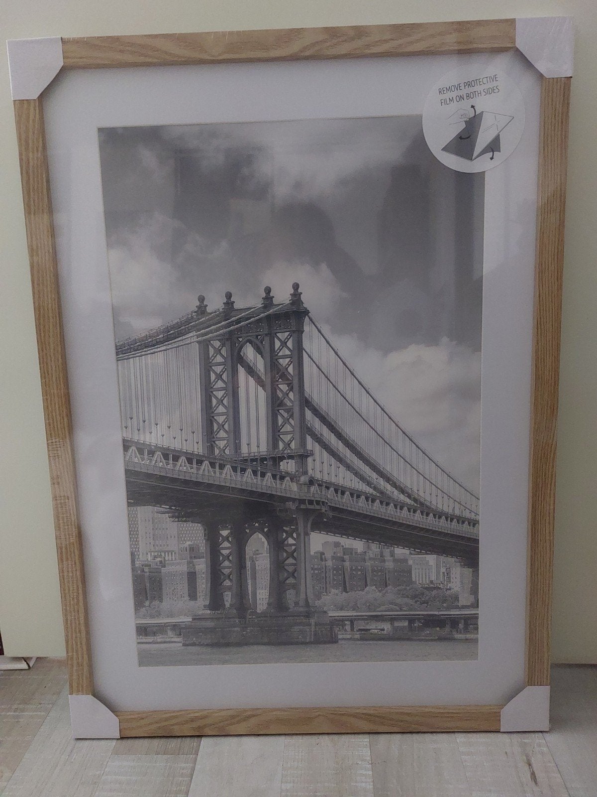 Set van 3 Fotolijsten 70x50 cm - lichte houtkleur, Ophalen, Bruin, Nieuw, Fotolijst