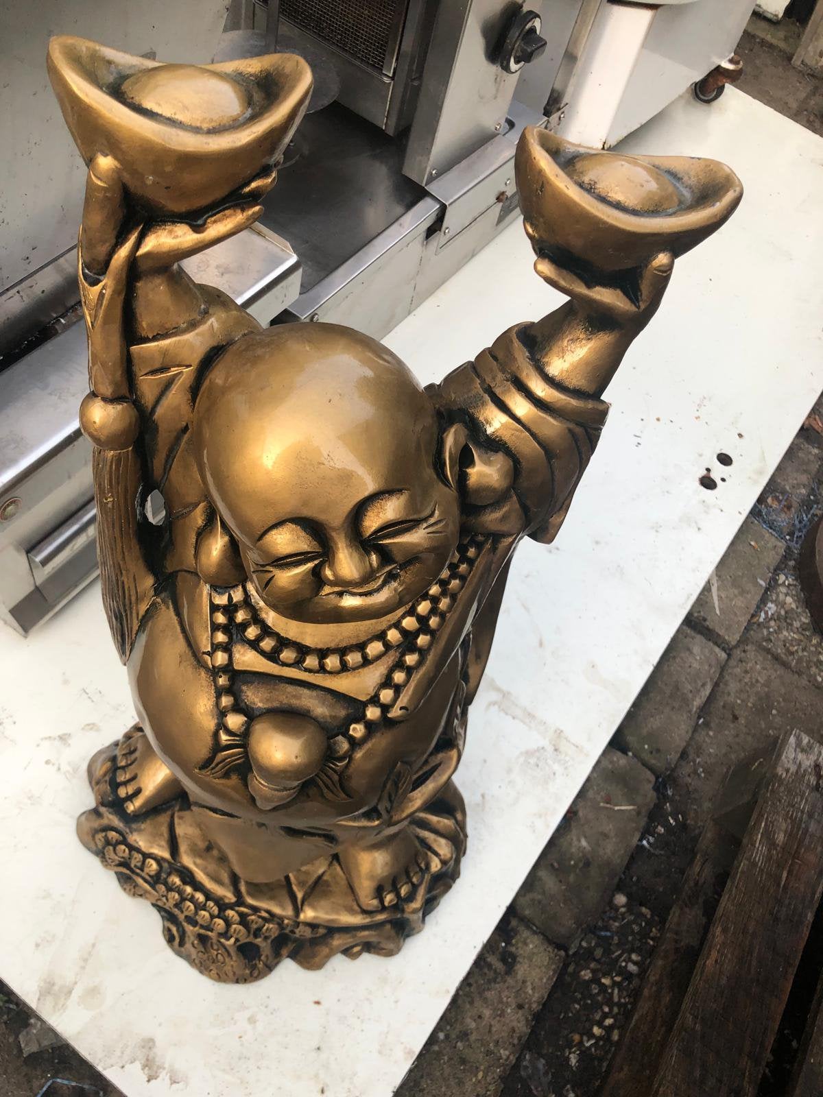 Grote gouden Lachende Boeddha – Happy Buddha XL, Ophalen, Zo goed als nieuw
