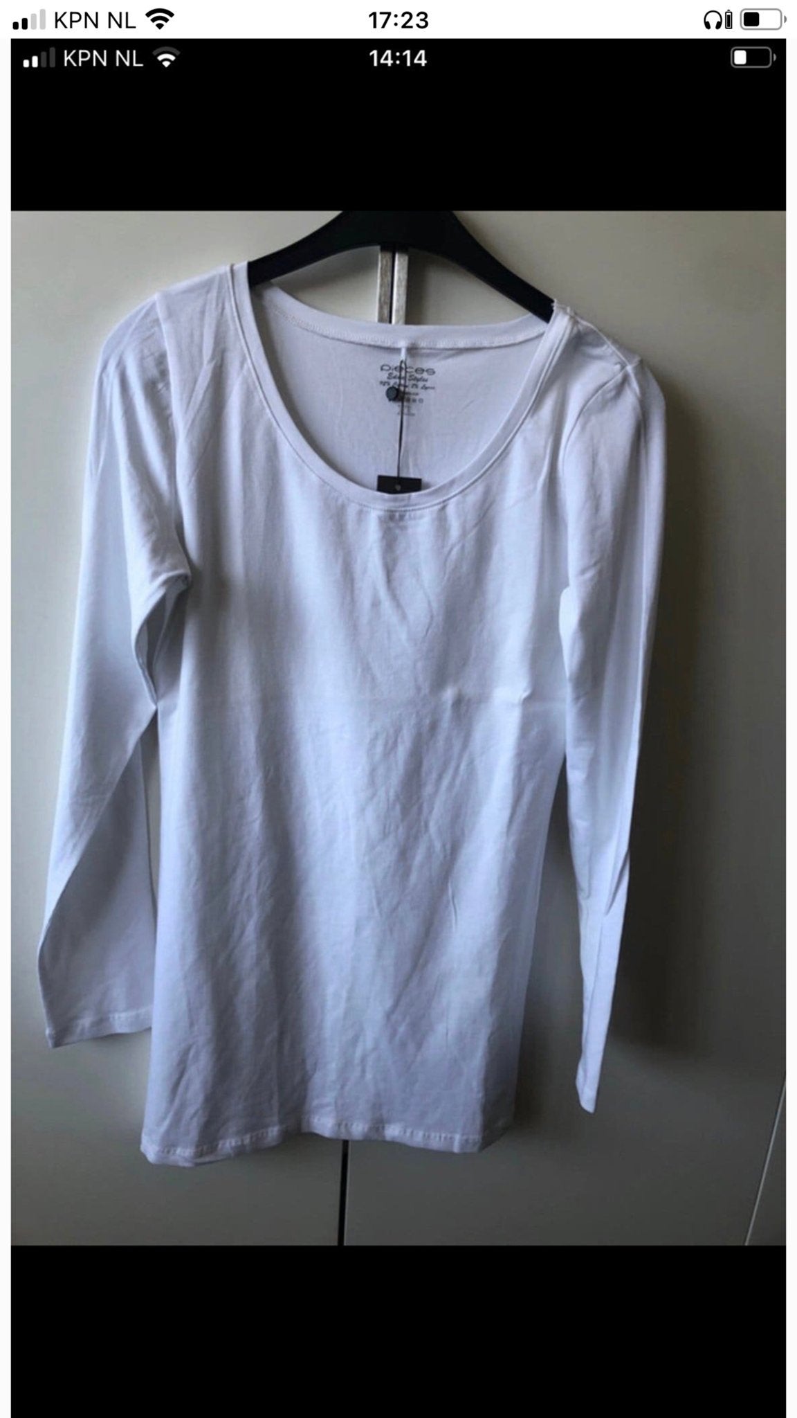 Dames longsleeve wit Pieces - Maat XL, Kleding | Dames, T-shirts, Nieuw, Maat 46/48 (XL) of groter, Wit, Lange mouw, Ophalen of Verzenden