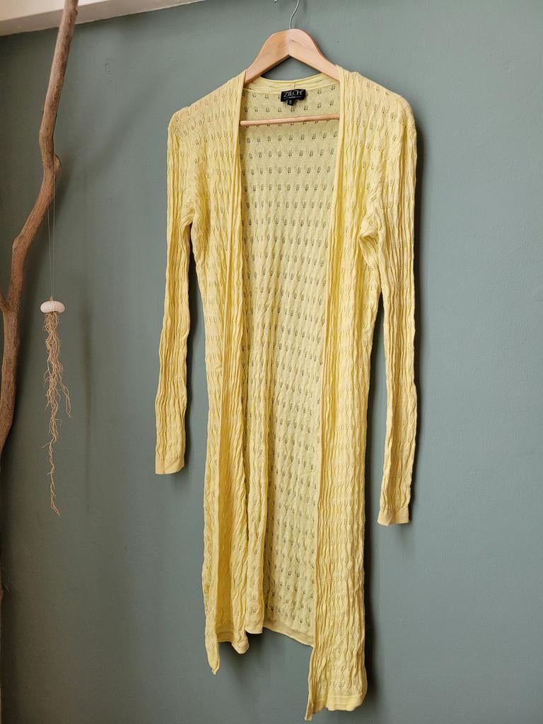 Zachtgeel ajour vest Zilch, XL, zgan, Kleding | Dames, Truien en Vesten, Geel, Maat 42/44 (L), Ophalen of Verzenden, Zo goed als nieuw