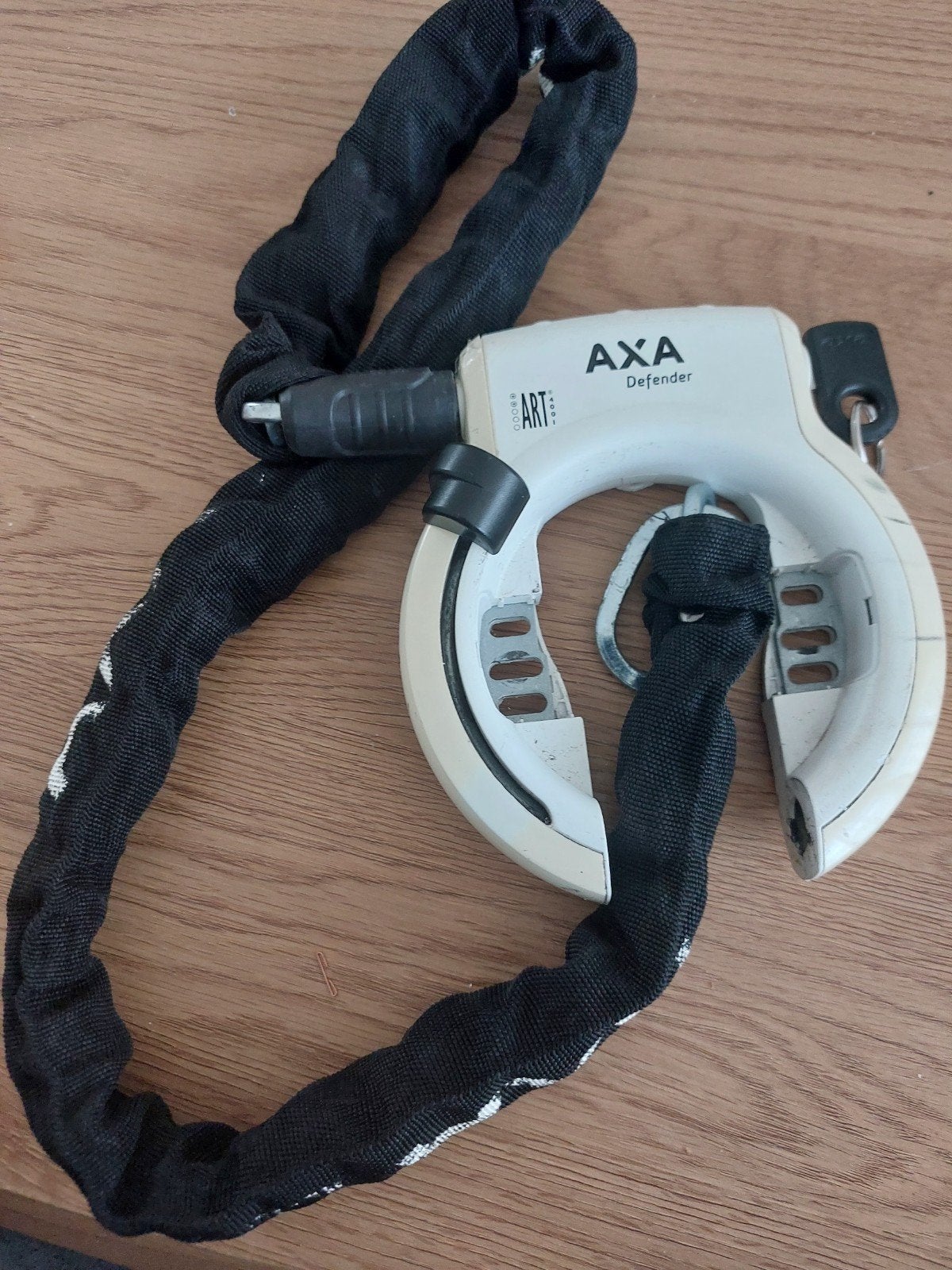 AXA Defender ringslot met kettingslot, Fietsen en Brommers, Ophalen of Verzenden, Gebruikt, Ringslot