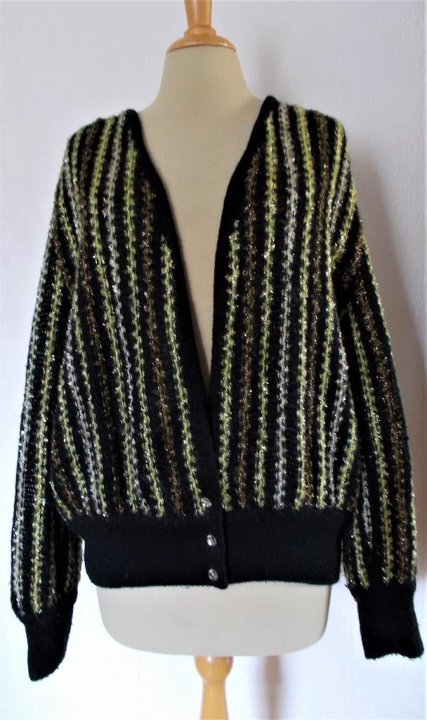 Mooi vintage vest van Italiaanse Luisa Saletta (Roma) 46, Verzenden, Zo goed als nieuw, Maat 46/48 (XL) of groter, Zwart