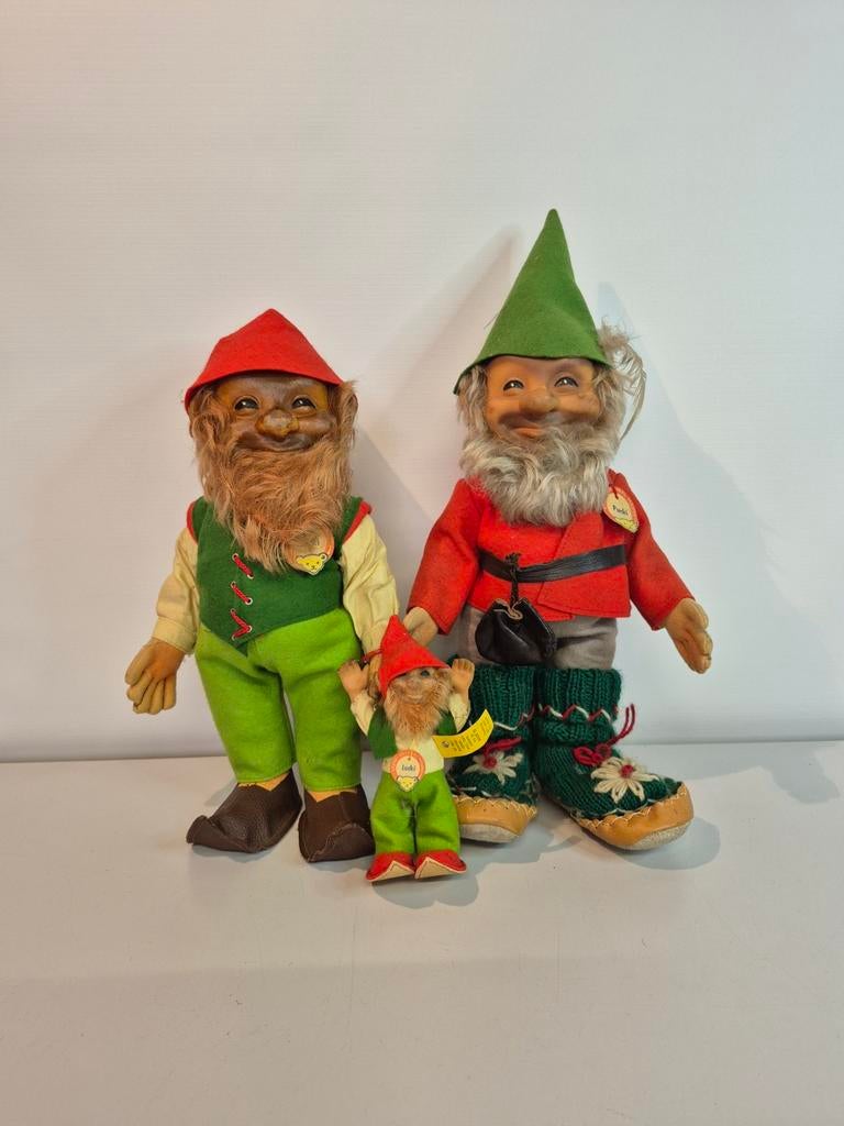 Vintage jaren 50/60 Steiff lucki en pucki en mini lucki, Ophalen of Verzenden