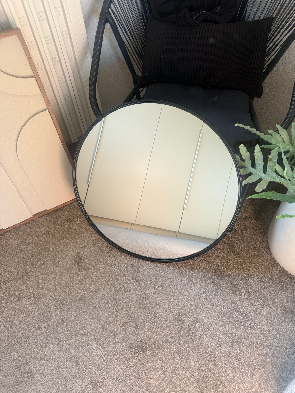 Xenos spiegel 60cm zwart, Ophalen, Rond, Zo goed als nieuw, Minder dan 100 cm