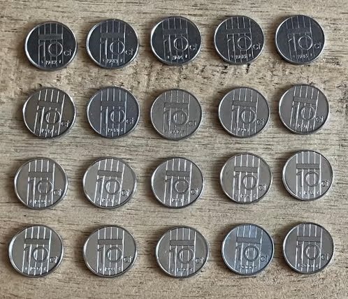 Complete serie dubbeltjes / 10 cent Beatrix (1982-2001), Ophalen, Koningin Beatrix, 10 cent, Setje