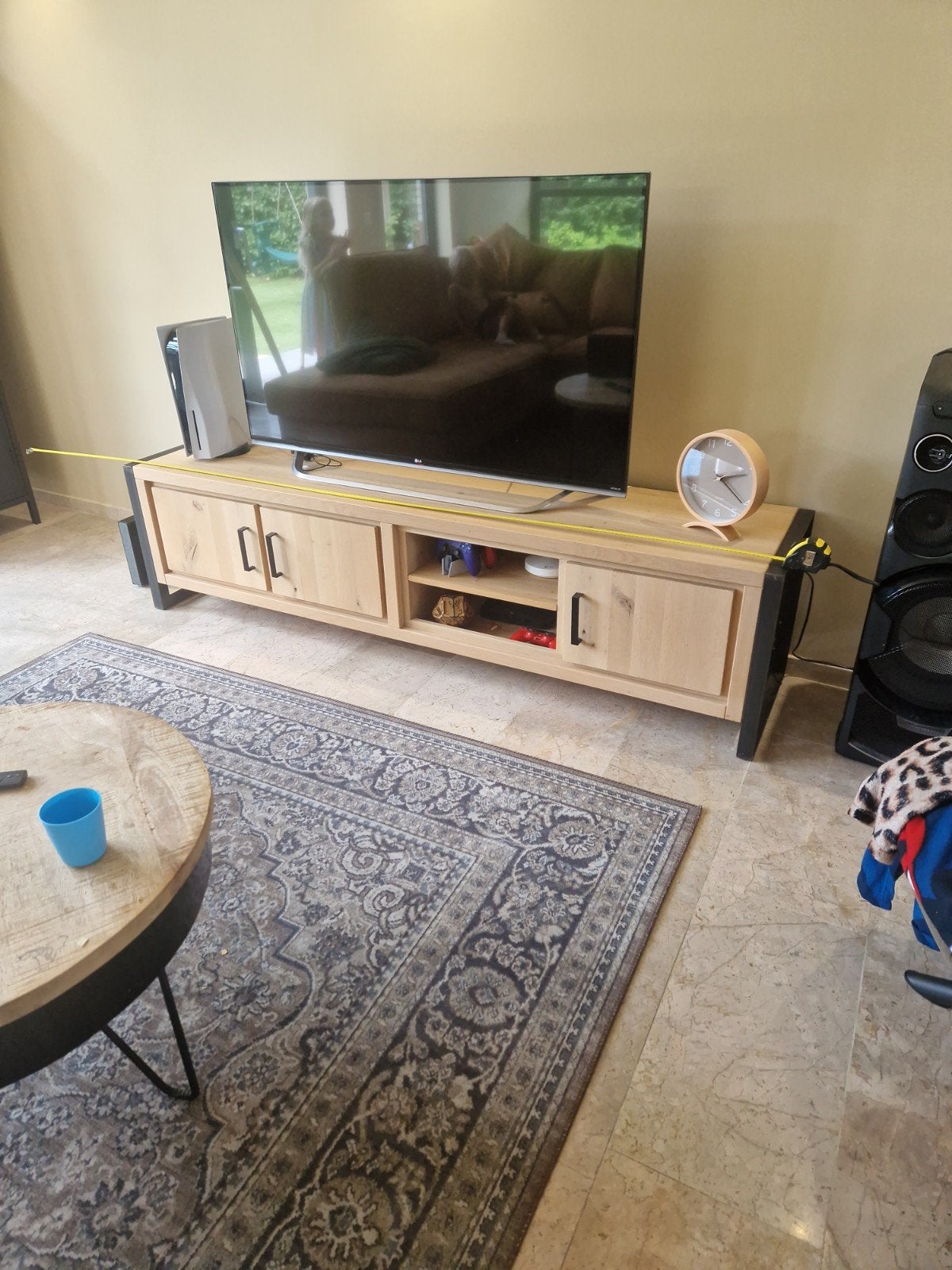 Tv meubel Kentucky - Nature White (200x45x50 cm), Gebruikt, Ophalen of Verzenden, 200 cm of meer, Minder dan 100 cm
