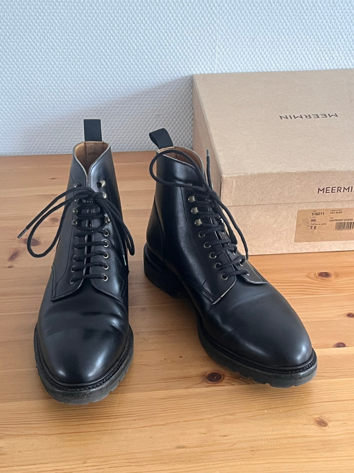 Meermin Boots Zwart Maat 41 - Inclusief Doos & Hoezen, Ophalen of Verzenden, Zo goed als nieuw, Zwart, Boots
