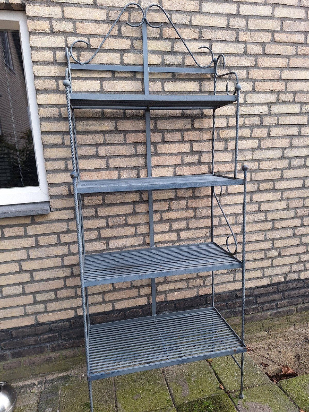 Metalen plantenrek/opbergrek voor tuin of balkon, Tuin en Terras, Ophalen, Gebruikt, Metaal, Overige typen