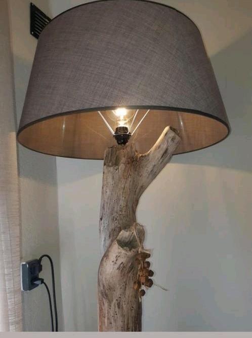 Boomstamlamp met kap, Ophalen of Verzenden