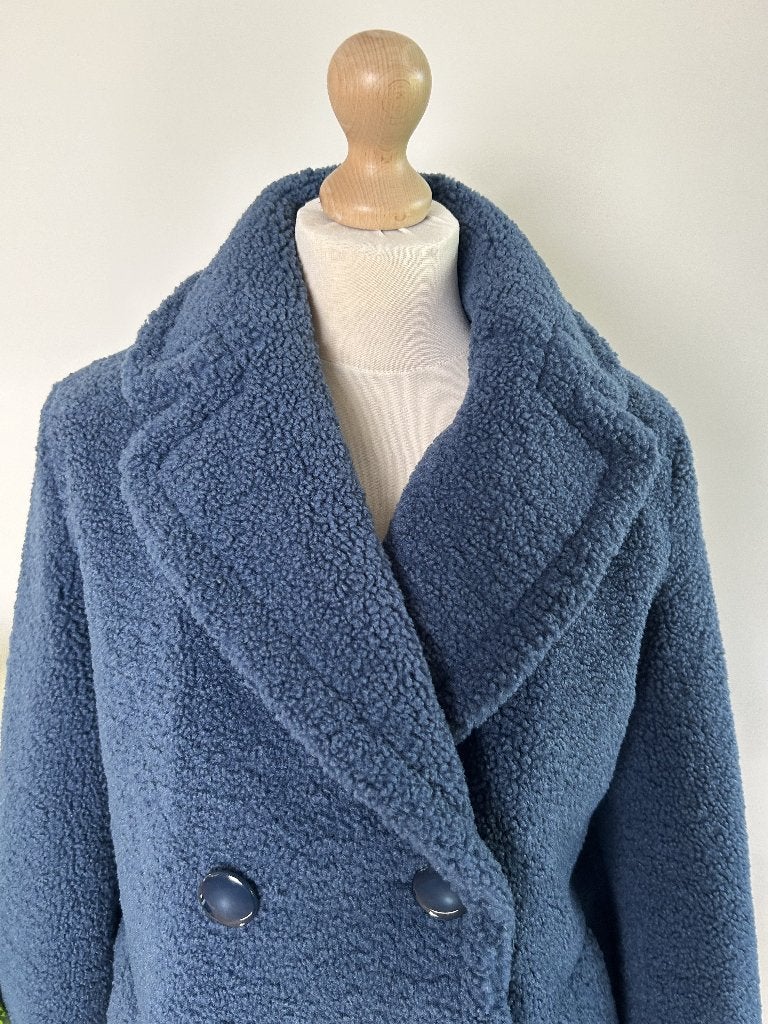 King Louie maat 34 36 Fluffy teddy jas blauw 3515, Blauw, Ophalen of Verzenden, Zo goed als nieuw, King Louie