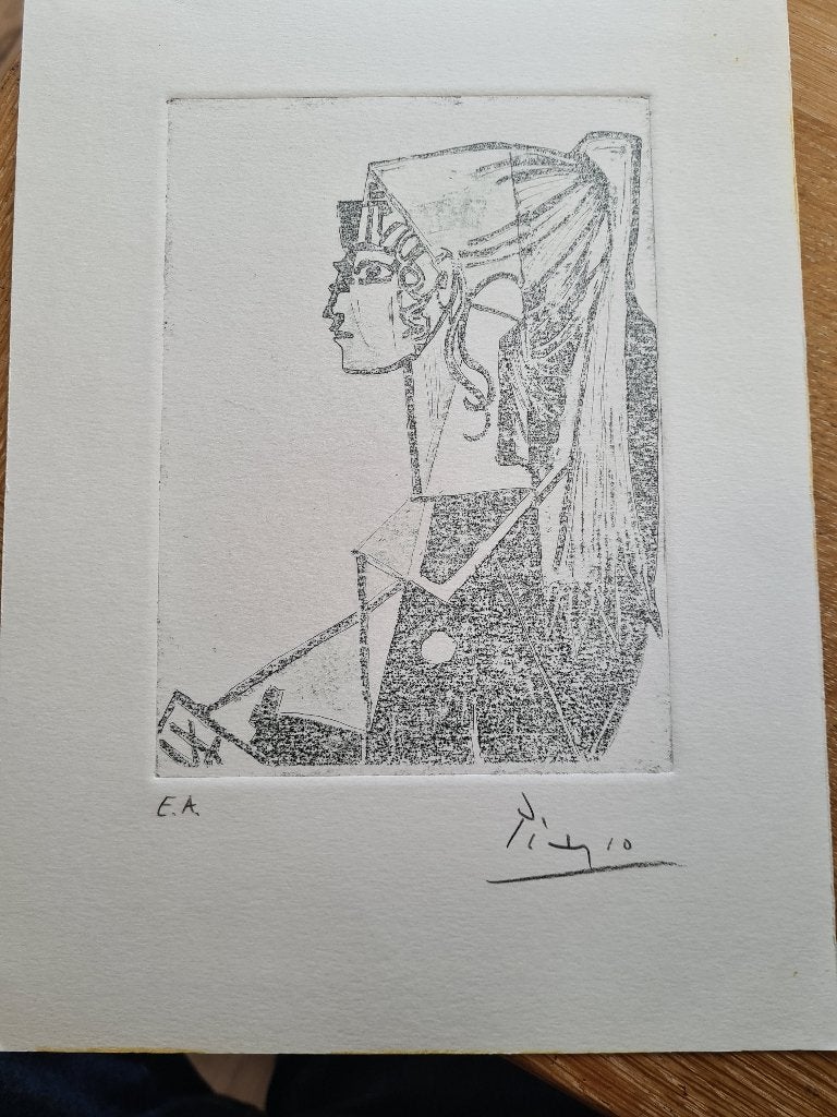picasso afdrukje gesigneerd, Ophalen of Verzenden, Personages en Fantasiefiguren, Zeefdruk