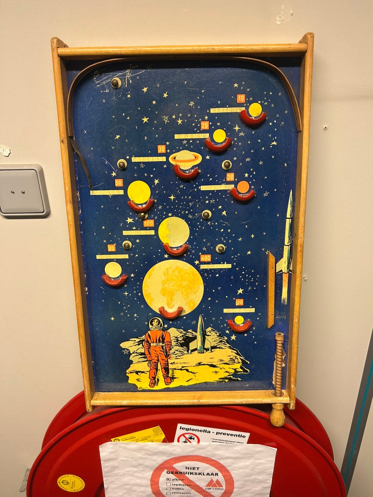 Vintage Jaren 60 Houten Knikkerspel Ruimtevaart Tivoli, Ophalen