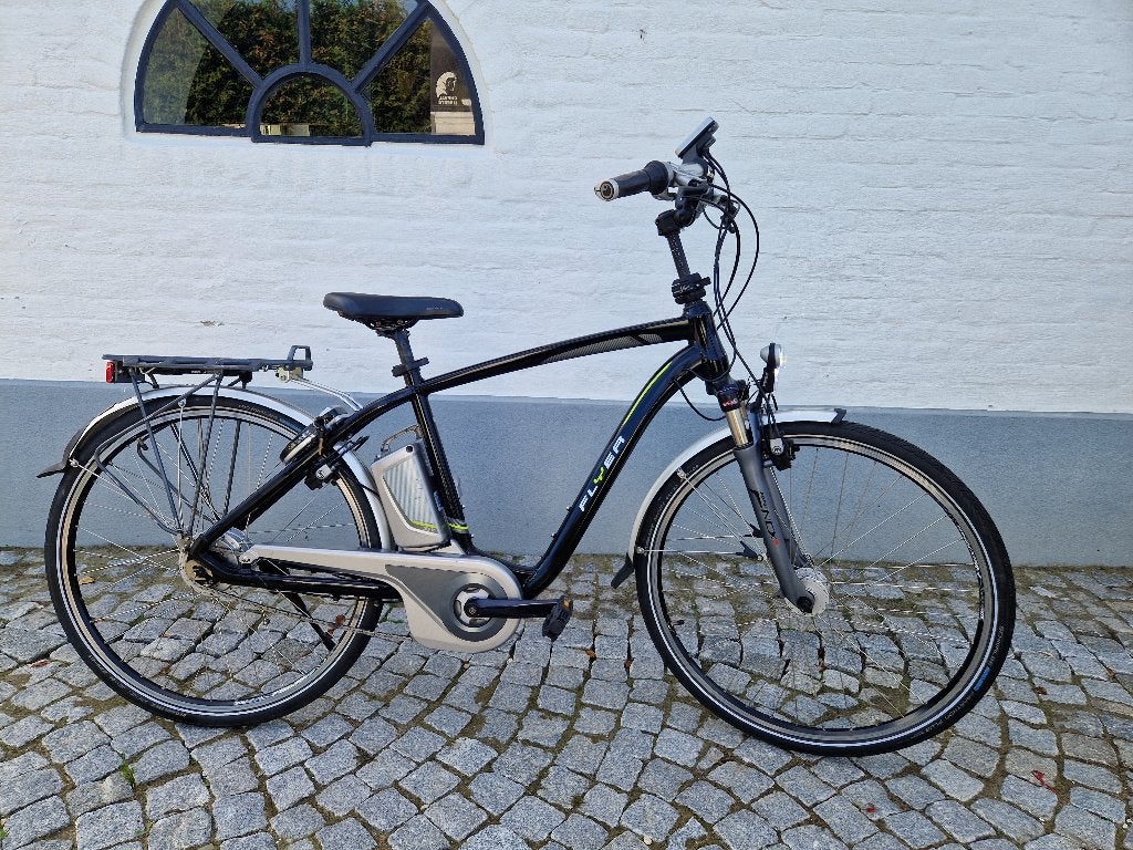 Elektrische heren fiets flyer, Zo goed als nieuw, 51 tot 55 cm, 50 km per accu of meer, Ophalen