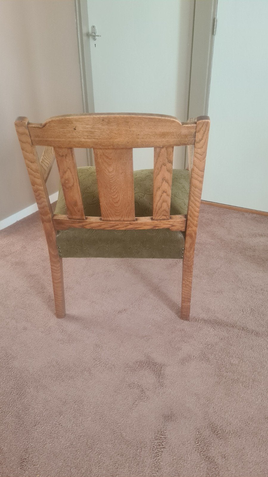 Antieke eiken stoel, ca. 100 jaar oud, zitting versleten, Ophalen of Verzenden