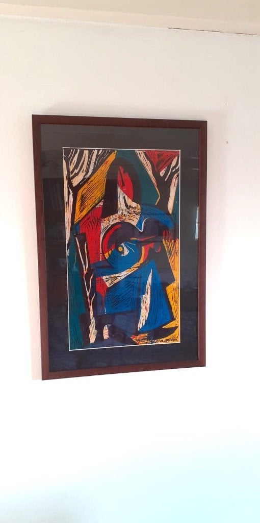 Piet Wiegman ingelijst, Ophalen of Verzenden, Lithografie, Gesigneerd