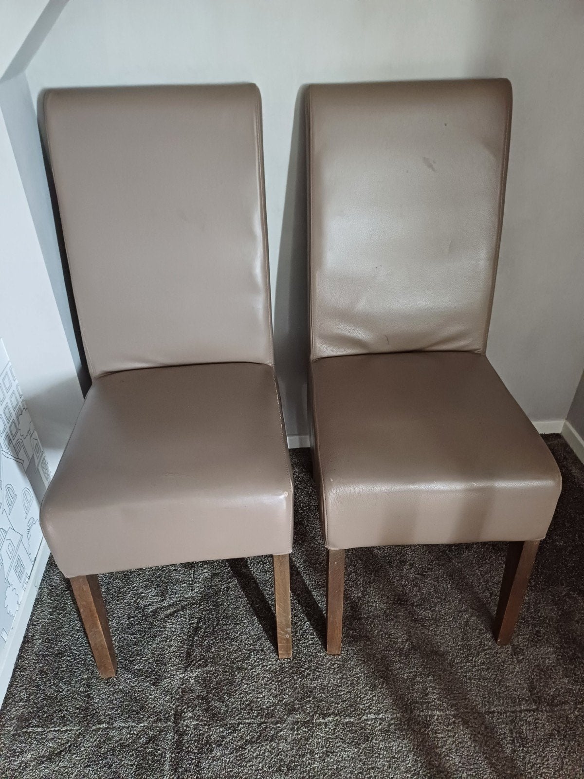 4 stoelen, Ophalen, Gebruikt, Bruin, Vier