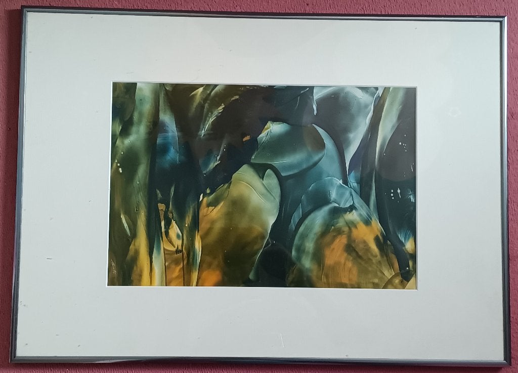 Abstract Encaustic Painting door Anne Ventehoom, Abstract, Ophalen of Verzenden, Ingelijst, Overige materialen