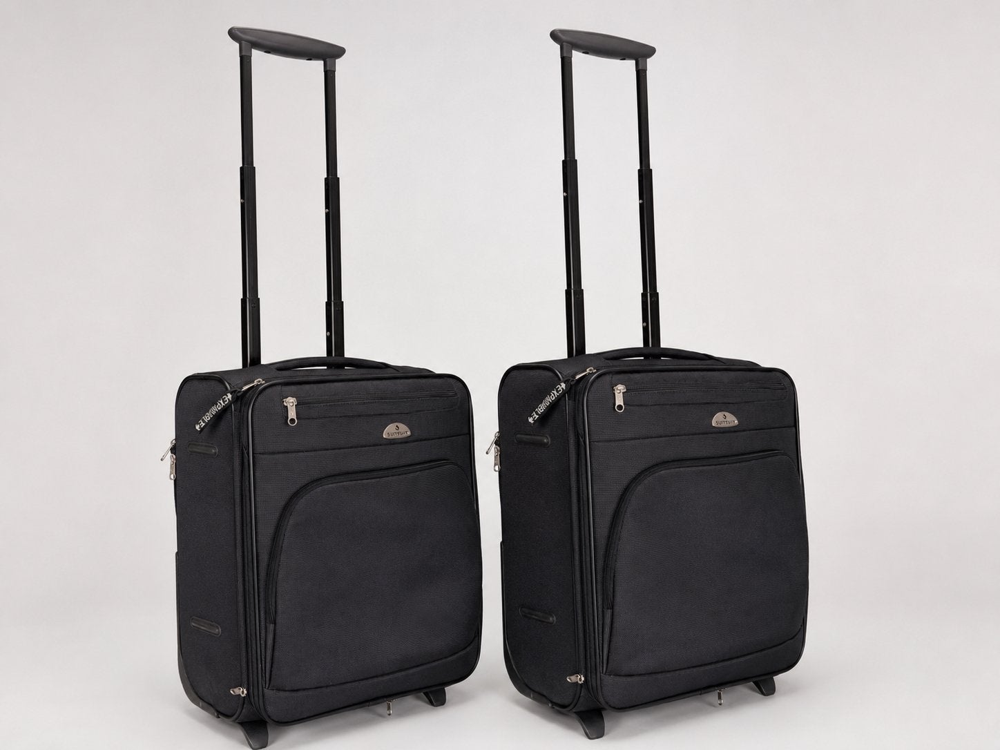 2 expandable Samsonite cabinekoffers 34-42 liter, 40 tot 60 cm, 30 cm of meer, Gebruikt, Zwart