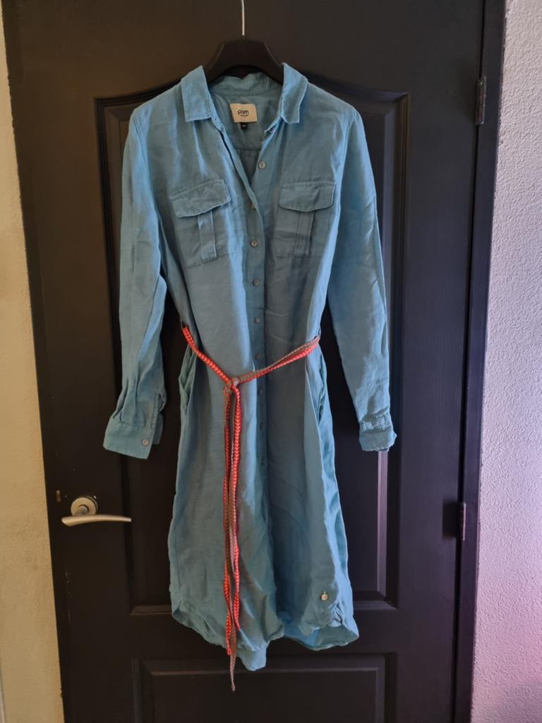 POM Amsterdam linnen jurk maat 40, Kleding | Dames, Jurken, Maat 38/40 (M), POM Amsterdam, Blauw, Ophalen of Verzenden