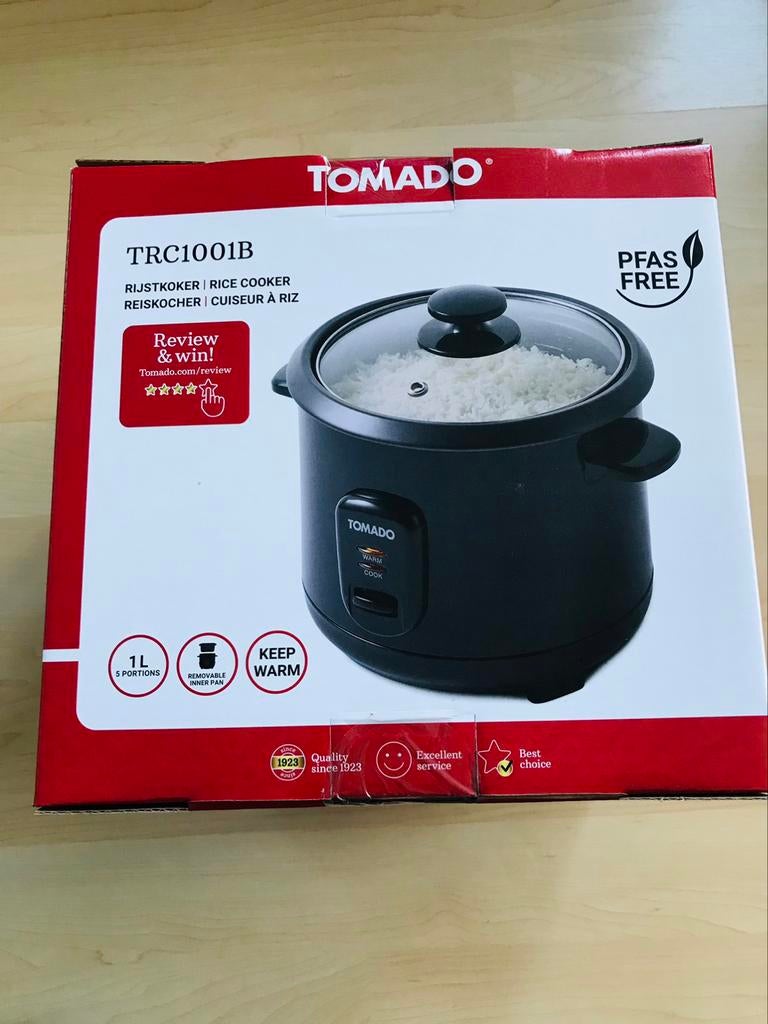 Rijstkoker Rice Cooker Tomado Nieuw in doos 1L Pfas Free, Witgoed en Apparatuur, Ophalen of Verzenden, Nieuw