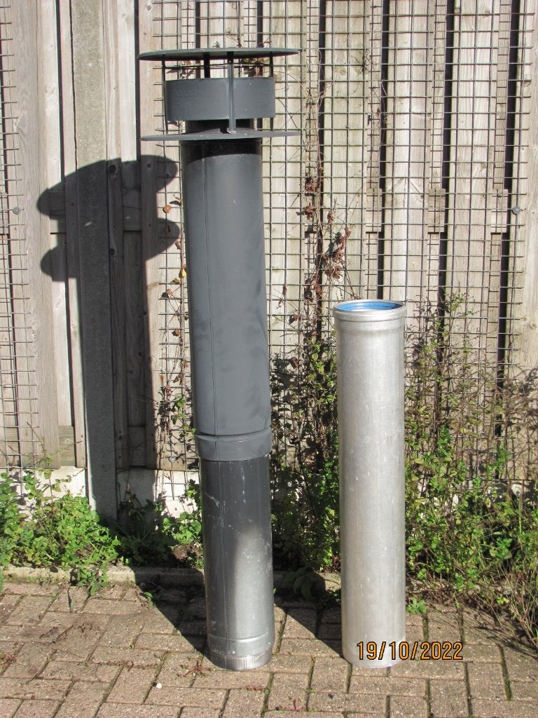 Compleet BURGERHOUT alu NELSON Rookgaskap dakdoorvoer 180 mm, Doe-het-zelf en Verbouw, Ophalen, Afvoer, Gebruikt, 2 tot 4 meter